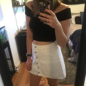 White Jean Skirt